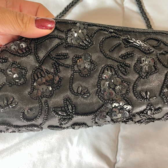 Vintage Evening Bag Black Beaded Small - Picture 6 of 9